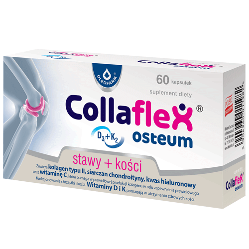 Collaflex Osteum D3+K2, kapsułki z kolagenem wspierającym stawy i kości, 60 szt.