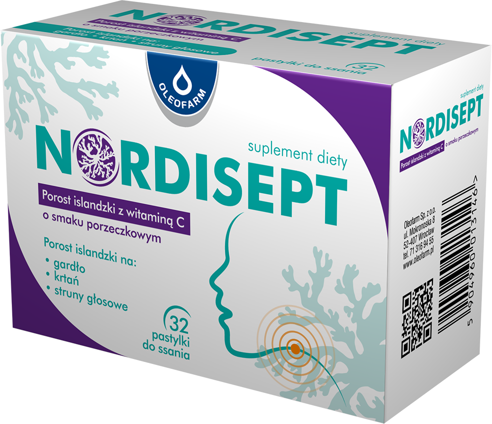 Nordisept, pastylki do ssania na gardło, 32 szt.