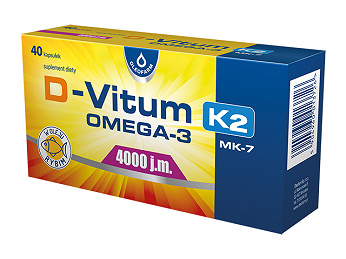 D-Vitum 4000 j.m., kapsułki z witaminą D, K2, Omega-3 i MK-7, 40 szt.
