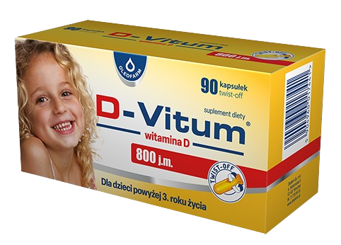 D-Vitum 800 j.m.  kapsułki twist-off z witaminą D dla dzieci, 90 szt.