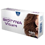 Biotyna Vitum tabletki ze składnikami wzmacniającymi włosy, 180 szt.