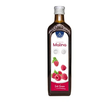 Sok z malin z witaminą C, ze składnikami wspomagającymi prawidłową pracę organizmu, 490 ml