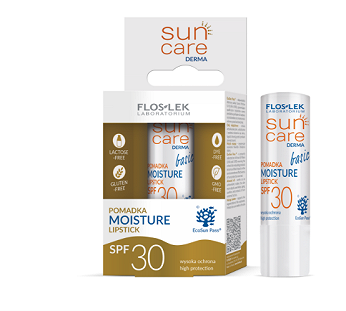 Flos-Lek Sun Care Derma Moisture, pomadka ochronna, SPF 30, 1 szt.
