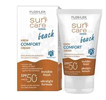 Flos-Lek Sun Care Derma Comfort Beach, krem do twarzy i ciała, SPF 50+, 50ml