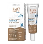 Flos-Lek Sun Care Derma City krem tonujący sensitive, SPF 50+,30 ml