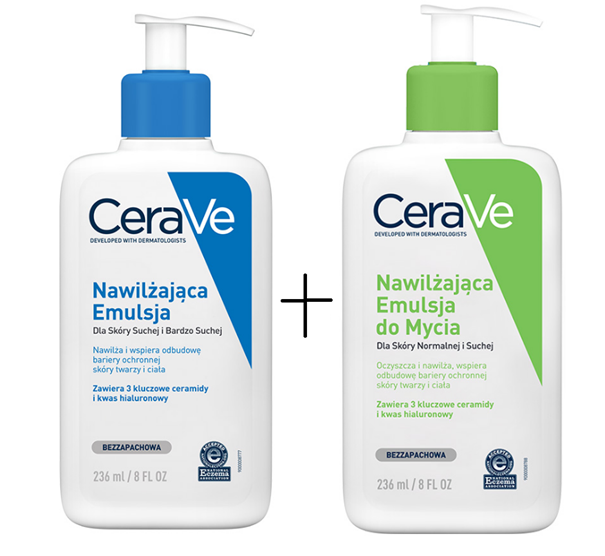 CERAVE Zestaw, emulsja do mycia, 473 ml + emulsja do ciała , 473 ml