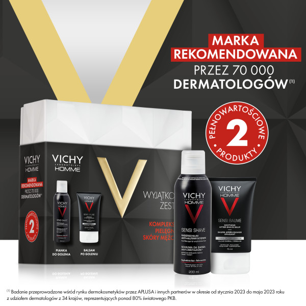 Vichy Homme, pianka do golenia, 200 ml + balsam po goleniu, 75 ml