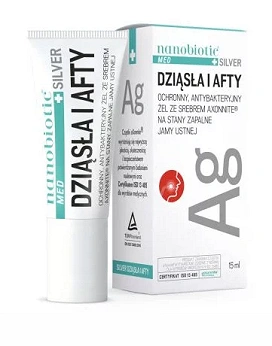 Nanobiotic MED Silver Dziąsła i Afty, żel na stany zapalne jamy ustnej, 15 ml