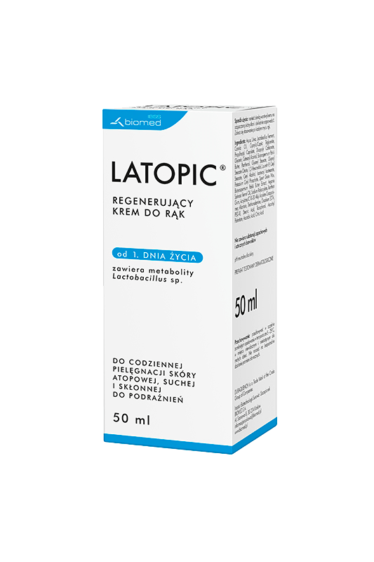 Latopic Regenerujący krem do rąk do suchej i podrażnionej skóry dłoni, 50 ml