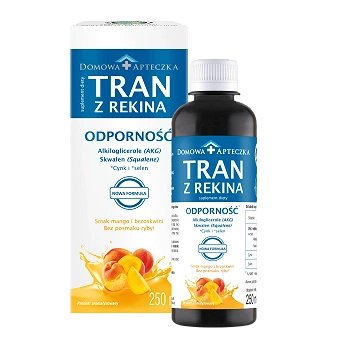 Tran z rekina Nowy Skład, płyn o smaku mango i brzoskwini, 250 ml