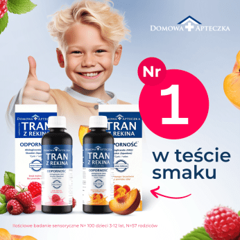 Domowa Apteczka Tran Z Rekina, tran z rekina o smaku malinowym, 330 ml