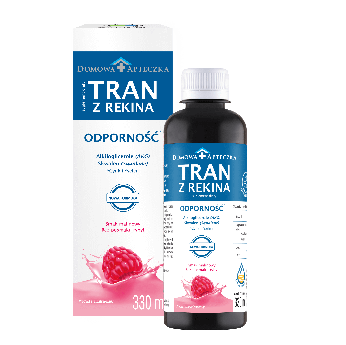 Domowa Apteczka Tran Z Rekina, tran z rekina o smaku malinowym, 330 ml
