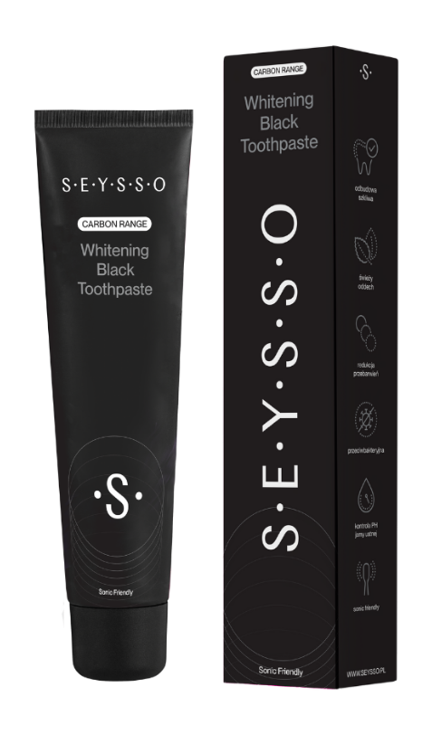 SEYSSO Carbon Black Whitening, pasta do zębów, 75 ml