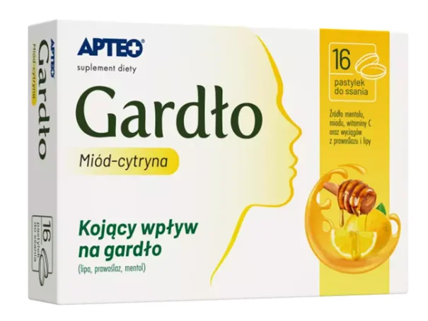 Apteo Gardło Miód-Cytryna 16 pastylek do ssania