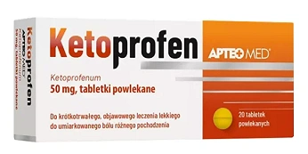 Apteo Med Ketoprofen 50 mg , 20 tabletek powlekanych