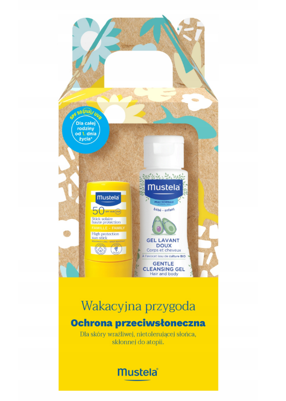 Mustela Wakacyjna Przygoda żel do mycia + sztyft do opalania