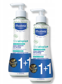 Mustela  Stelatopia+, krem uzupełniający, 2 x 300 ml