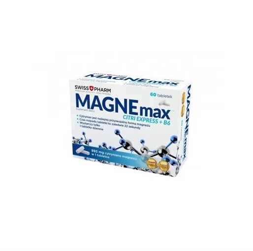 MagneMax citri, tabletki ze składnikami uzupełniającymi codzienną dietę w magnez, 60 szt.
