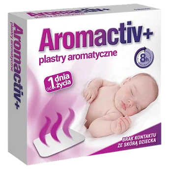 Aromactiv+ plastry aromatyczne, plastry ułatwiające oddychanie, wspomagające leczenie grypy, przeziębienia od 1. dnia życia, 5 szt.