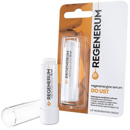 Regenerum regeneracyjne serum do ust, pomadka zmiękczająca i wygładzająca usta,  5 g