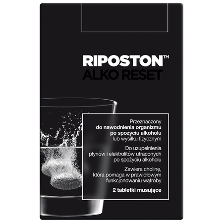 Riposton , tabletki nawadniające po spożyciu alkoholu 2 szt.