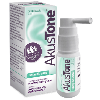 AkusTone, spray wspomagający higienę uszu, usuwanie korków woskowinowych, 15 ml