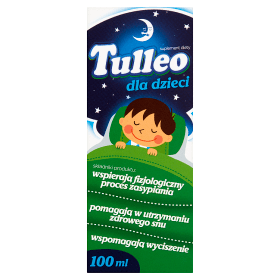 Tulleo, płyn doustny ze składnikami wspierającymi w problemach z zasypianiem u dzieci, 100 ml