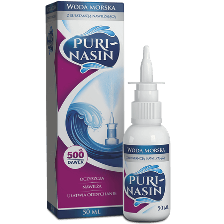 Puri-nasin, spray ułatwiający oddychanie i nawilżający z wodą morską, 50 ml