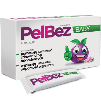 PelBez Baby, proszek ze składnikami wspierającymi odporność i zdrowie dróg oddechowych, 12 sasz.