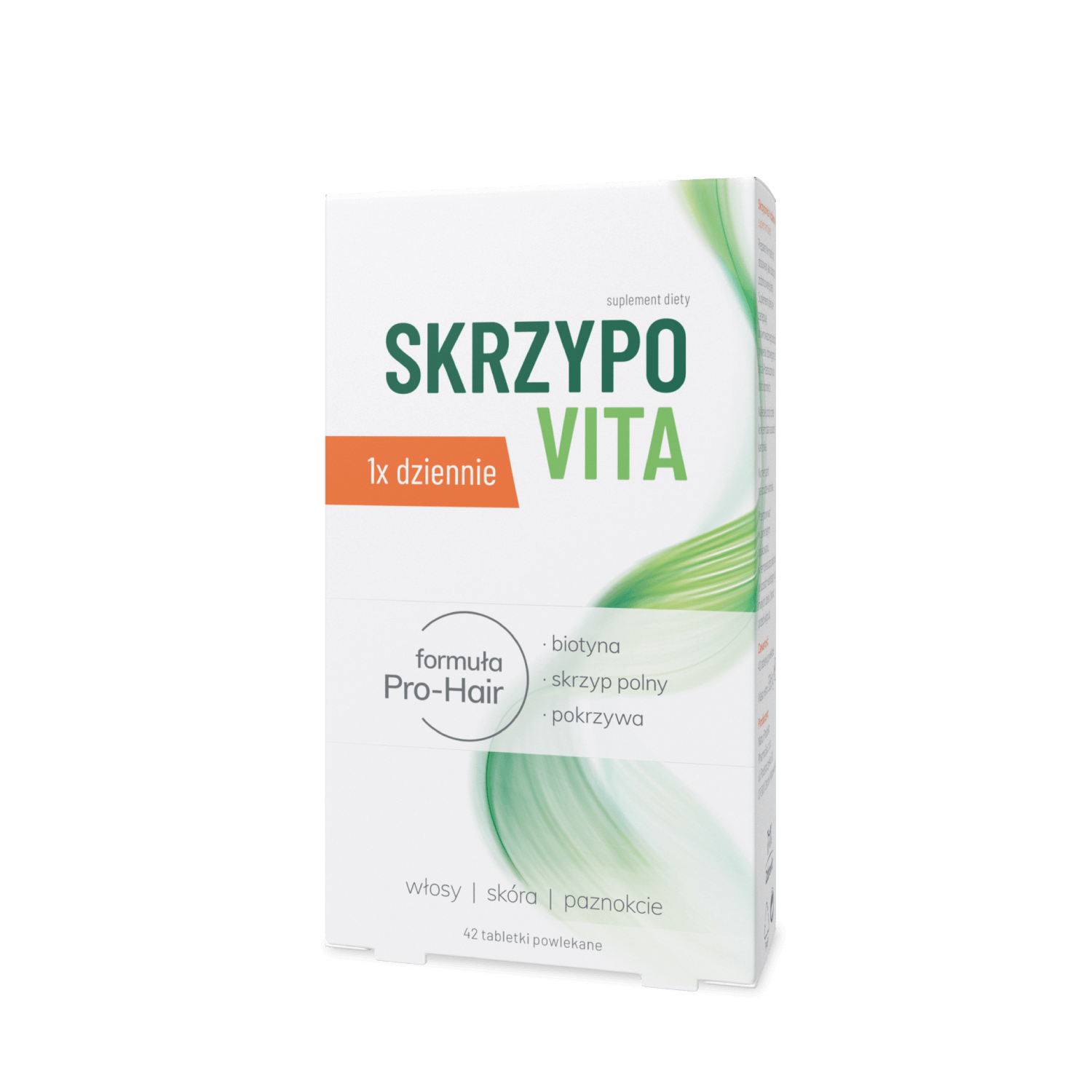 Skrzypovita 1 x dziennie  tabletki ze składnikami na zdrowie włosów, mocne paznokcie i piękny wygląd skóry, 42 szt.