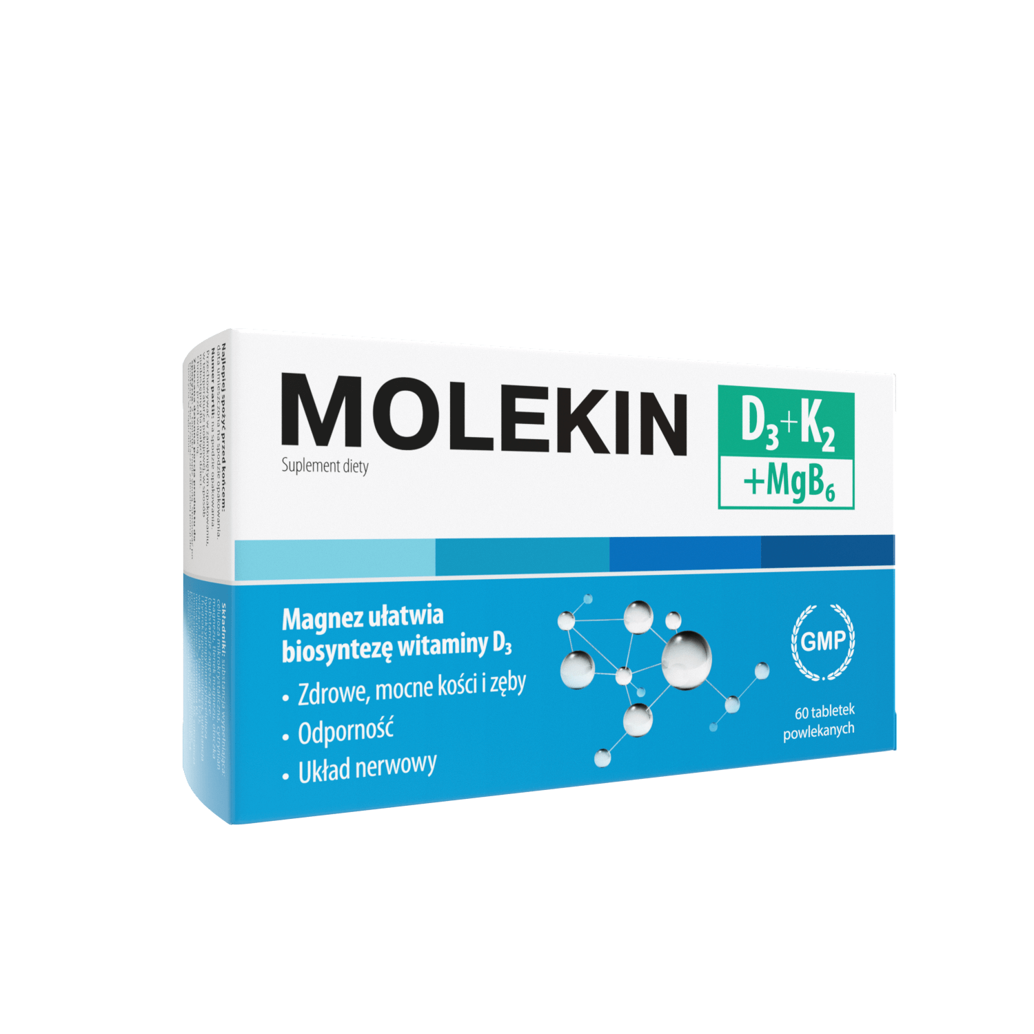 Molekin D3 + K2 + MgB6 tabletki ze składnikami wspomagającymi utrzymanie zdrowych kości, 60 szt.
