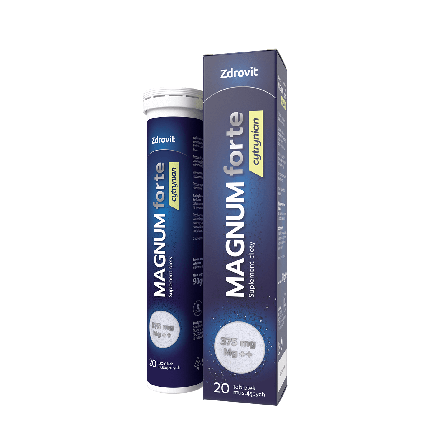 Zdrovit Magnum forte cytrynian  tabletki musujące ze składnikami redukującymi zmęczenie i stres, 20 szt.