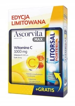 Ascorvita Max + Litorsal Forte, 30 tabletek + 20 tabletek musujących