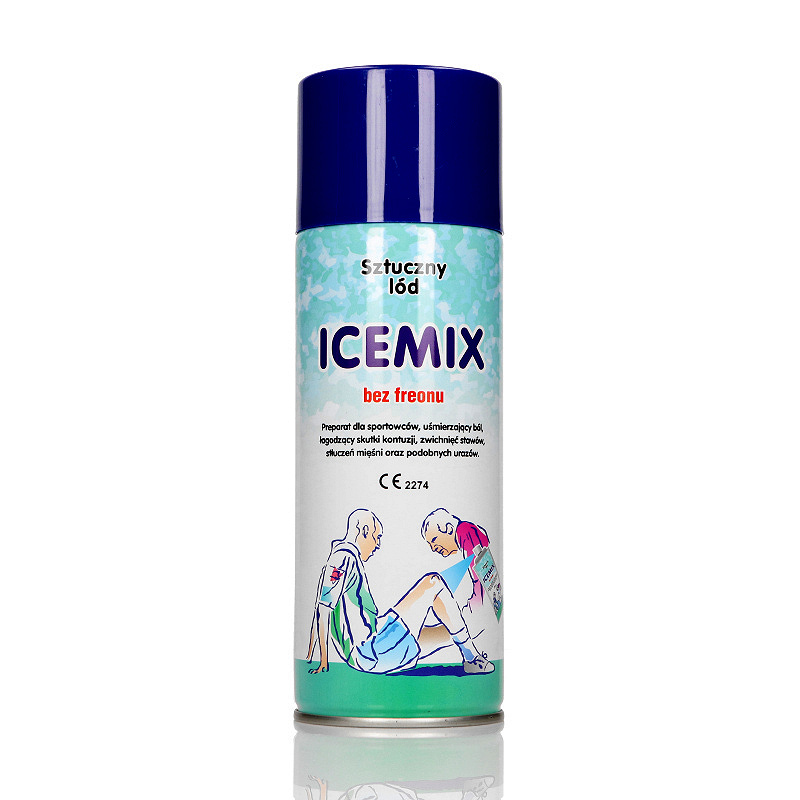 Icemix , sztuczny lód w aerozolu łagodzący skutki kontuzji, 400 ml