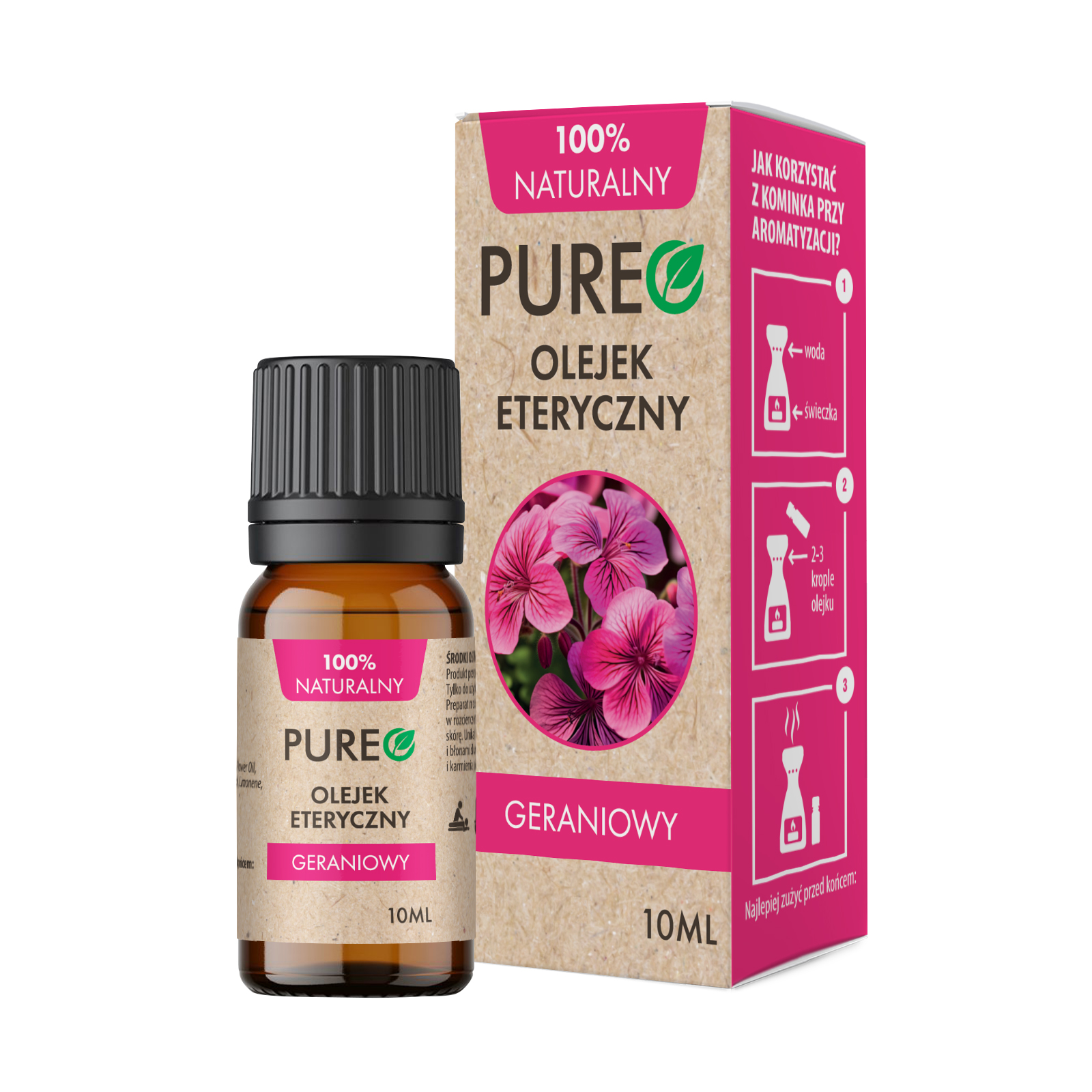 TRADIX GROUP Pureo Olejek Eteryczny, olejek eteryczny geraniowy, 10 ml — Inhaltsstoffe und Bewertung