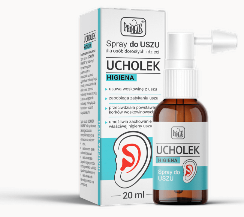 Ucholek Higiena , spray do usuwania woskowiny, zapobieganiu zatykania uszu, 20 ml
