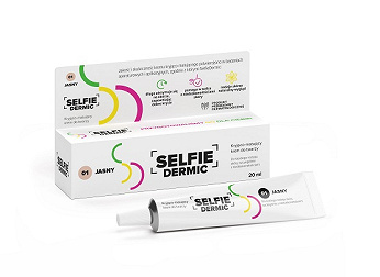 SelfieDermic, krem kryjąco-matujący do twarzy, jasny 01, 20 ml