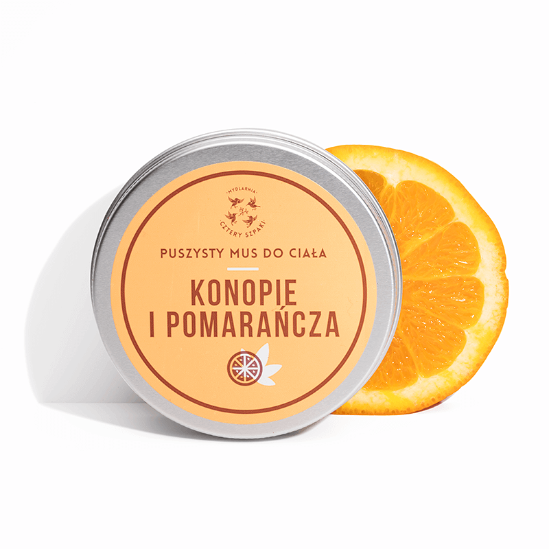 4Szpaki Mus do ciała konopie i pomarańcza, o działaniu regenerującym, 150 ml