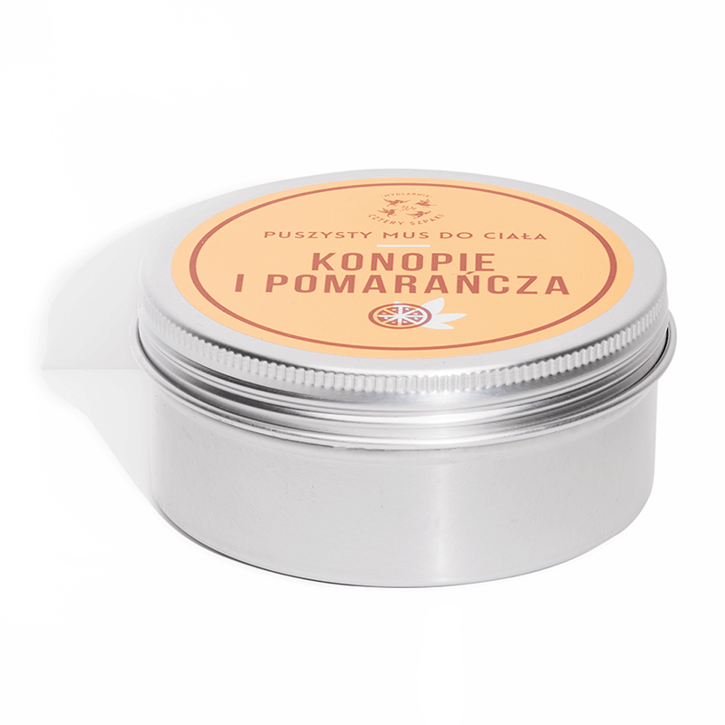 4Szpaki Mus do ciała konopie i pomarańcza, o działaniu regenerującym, 150 ml