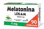 Melatonina LEK-AM 5 mg tabletki z melatoniną wspomagające w zasypianiu, 90 szt.