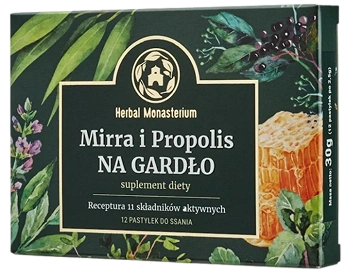 Mirra I Propolis Na Gardło, 12 pastylki do ssania