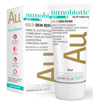 Nanobiotic Gold Skin Repair, krem łagodzący ze złotem, 50 ml