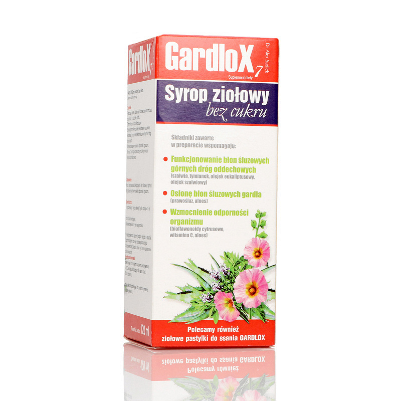Gardlox syrop ziołowy, bez cukru, 120 ml