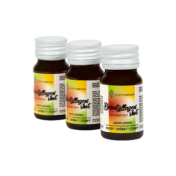 Beautyllagen Shot, 30 buteleczek x 30 ml, jabłko - limonka