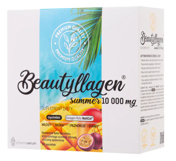 Beautyllagen Summer 10000 mg o smaku mango i marakuja, 30 szaszetek