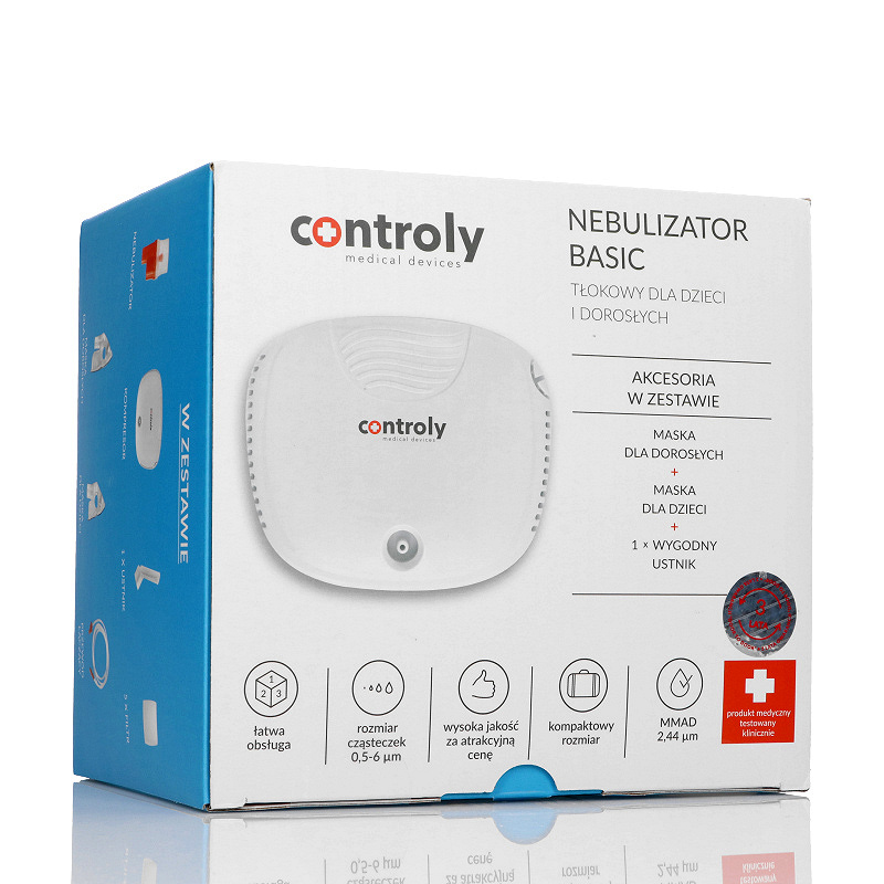 Controly Nebulizator Basic pneumatyczny do leczenia dróg oddechowych, 1 szt.