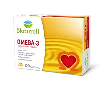 Naturell Omega-3 , kapsułki ze składnikami wspierającymi zdrowe serce, prawidłowe ciśnienie krwi, 120 szt.