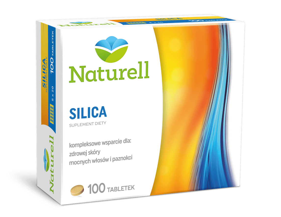 Naturell Silica, tabletki z skrzypem polnym i biotyną ze składnikami wspierającymi skórę, włosy i paznokcie, 100 szt.