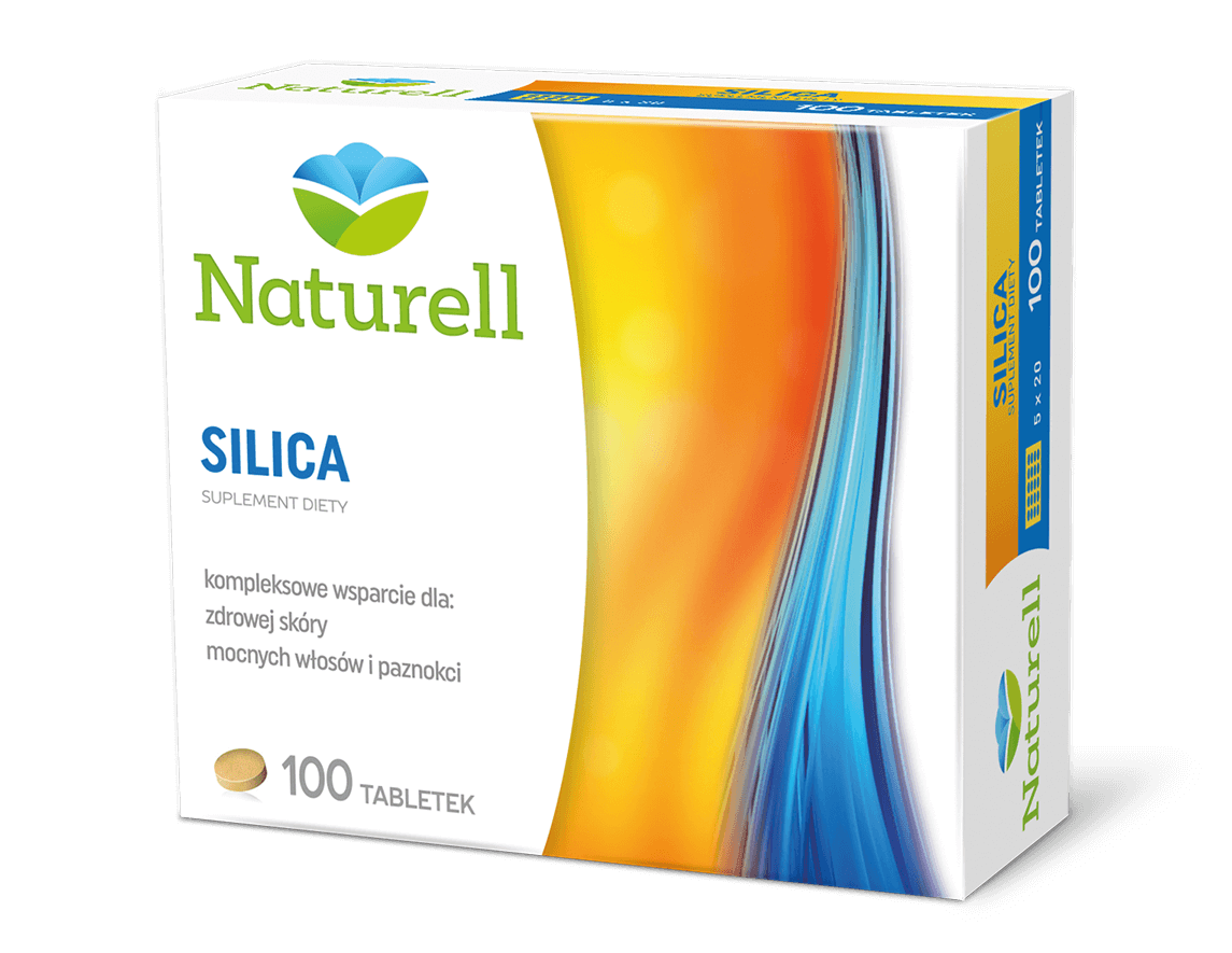Naturell Silica, tabletki z skrzypem polnym i biotyną ze składnikami wspierającymi skórę, włosy i paznokcie, 100 szt.