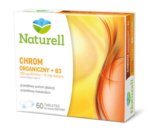 Naturell Chrom Organiczny + B3 , tabletki, 60 szt.
